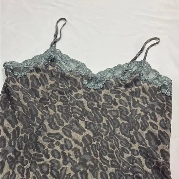 Victoria's Secret Vintage Y2k Medium Leopard Cheetah Print Slip Dress Sheer - Picture 3 of 8